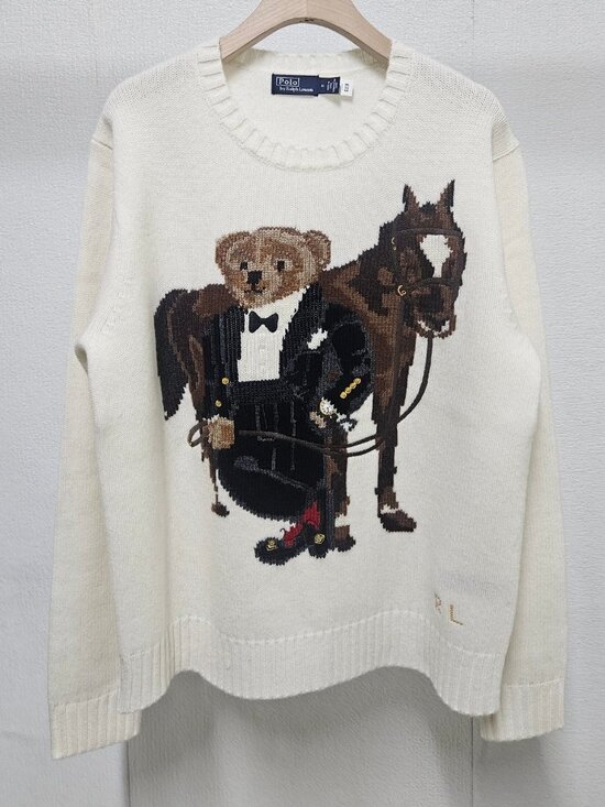 Polo Ralph Lauren Sweaters - Polo Ralph Lauren Polo Bear Equestrian Sweater Cream